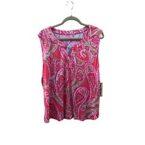 Palm Grove Petite Size PXL Paisley Summer Style With Great Details NWT